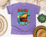 Hot Grillin Cool Chillin Dad Livin graphic tee in Violet