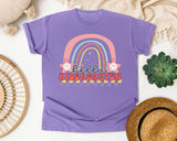Hello Kindergarten Rainbow graphic tee in Violet