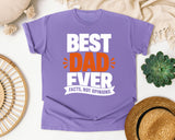 Best Dad Ever Facts Not Opinions White graphic tee in Violet
