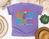 Learning ABCD Rocks graphic tee in Violet