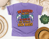 We Hooked The Best Dad graphic tee in Violet