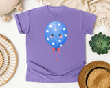 Patriotic Star Balloon graphic tee in Violet