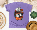 Dad Bod Grill God Brown graphic tee in Violet