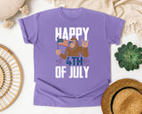Happy 4th Of July White 2 graphic tee in Violet