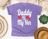 Daddy Is My Hero White 5 graphic tee in Violet