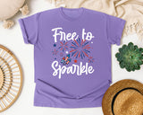 Free To Sparkle White graphic tee in Violet