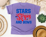 Stars Stripes And Bows Blue graphic tee in Violet