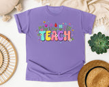 Teach Floral Pastel graphic tee in Violet