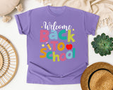 Welcome Back To School Apple graphic tee in Violet