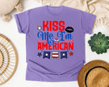Kiss Me I'm American graphic tee in Violet