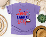 Sweet Land Of Liberty Red 2 graphic tee in Violet