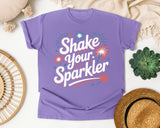 Shake Your Sparkler White 2 graphic tee in Violet