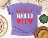 Fatherhood Nailed It White 2 graphic tee in Violet