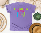 Teaching Is My Jam graphic tee in Violet