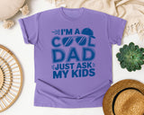 I'm A Cool Dad Just Ask My Kids Navy graphic tee in Violet