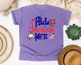 All American Wife graphic tee in Violet