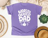 World's Okayest Dad And Proud Of It White graphic tee in Violet