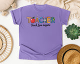 Teacher Teach Love Inspire graphic tee in Violet