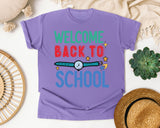 Welcome Back To School Watch graphic tee in Violet