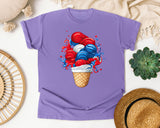 Patriotic Ice Cream Cone Red graphic tee in Violet