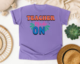 Teacher Mode On Bold graphic tee in Violet