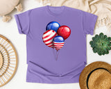 Patriotic Balloons graphic tee in Violet