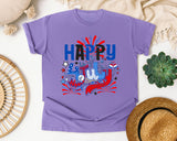 Happy 4th July graphic tee in Violet