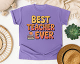 Best Teacher Ever Orange graphic tee in Violet
