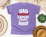 Dad Level Expert Multitasking White graphic tee in Violet