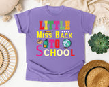 Little Miss Back To School Bright graphic tee in Violet