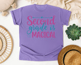 Second Grade Is Magical graphic tee in Violet
