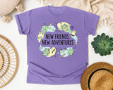 New Friends New Adventures graphic tee in Violet