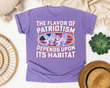 The Flavor Of Patriotism graphic tee in Violet