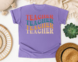 Teacher Teacher Teacher Retro graphic tee in Violet