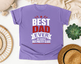 Best Dad Ever Not Perfect But Pretty Close White graphic tee in Violet