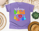 Welcome Back To School Script graphic tee in Violet