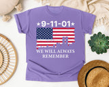 We Will Always Remember graphic tee in Violet