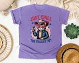 Just Chill The Fourth Out graphic tee in Violet
