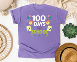 100 Days Of School Clocks graphic tee in Violet