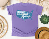 My Heart Belongs To America Blue graphic tee in Violet