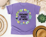 Growing Minds At Work graphic tee in Violet