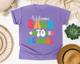 Welcome Back To School Pencil graphic tee in Violet