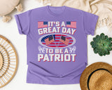It's A Great Day To Be A Patriot graphic tee in Violet