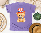 Teddy Bear With Bow Tie graphic tee in Violet