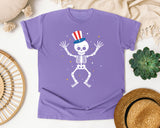 Patriotic Skeleton Hat graphic tee in Violet