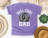 Reel Cool Dad White graphic tee in Violet