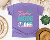 Teacher Mode Off Switch graphic tee in Violet