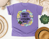 Smiles First Lessons Next graphic tee in Violet