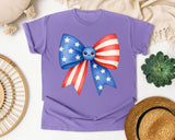Patriotic Flag Bow Blue graphic tee in Violet