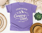 Certified Camping Dad Grey 2 graphic tee in Violet